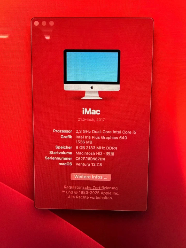 Apple iMac 21,5 Zoll Intel Core i5 2,3 GHz 8 GB RAM 256 GB SSD 2017 - Bild 2 von 3