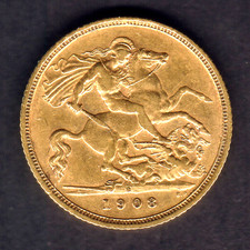 Australia.. 1908 Sydney - Half Sovereign.. gVF - Trace Lustre