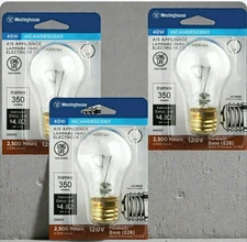 3 Pack Westinghouse 40 W A15 Oven Light Bulb E26 (Medium) Warm White 3 pk