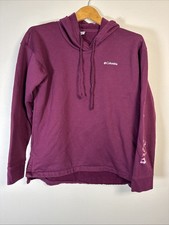 Columbia Hoodie Pullover Womens Med Burgundy Logo Outdoor Hiking Camping Casual