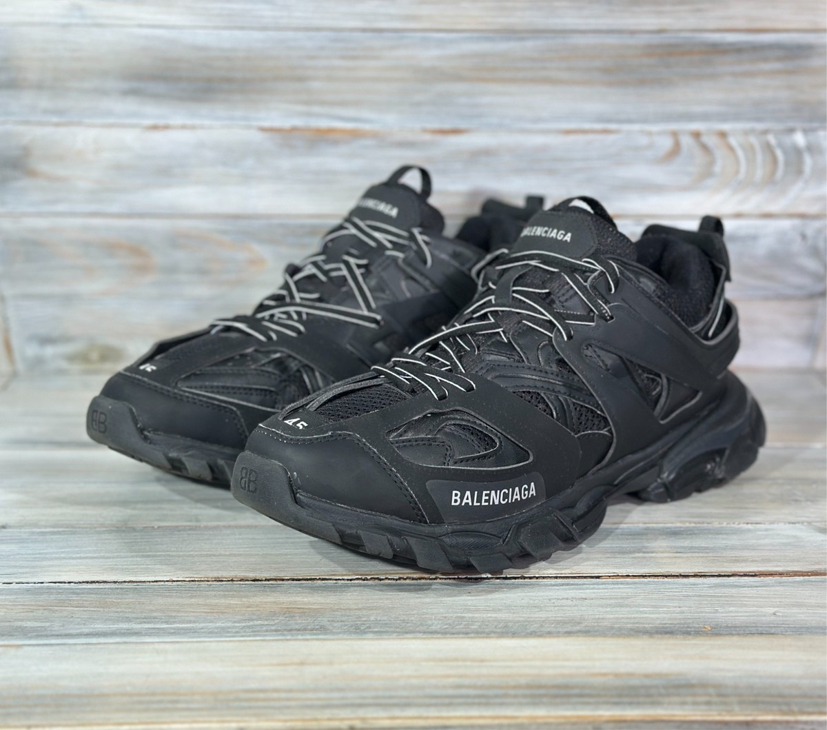 Balenciaga Track Triple Black Men's Sneakers Size US12 UK11 EU45
