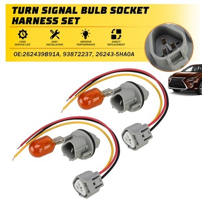 2PCS Headlight Turn Signal Bulb Socket Harness For Nissan Rogue Altima 2008-2020