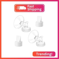 4pack Breast Pump Parts, 2pcs 28mm Flange and 2pcs Duckbill Valves for Spectra/M