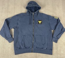 Under Armour Project Rock Hoodie Mens XL Navy Full Zip Freedom Veterans Day USA