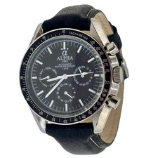 Alpha 1993 Automatic 42mm Multifunction Men’s Watch Day Date 24hr Black Dial