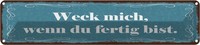 Blechschild 10X46 Cm Weck Mich Wenn Du Fertig Bist Spruch Zitat Deko Geschenk Me