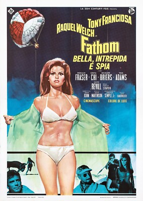 1967 Fathom Movie Poster 11X17 Raquel Welch Fathom Harvill Action Spy  
