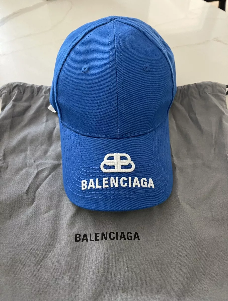 Balenciaga BB Logo Hat in Blue BNWT L