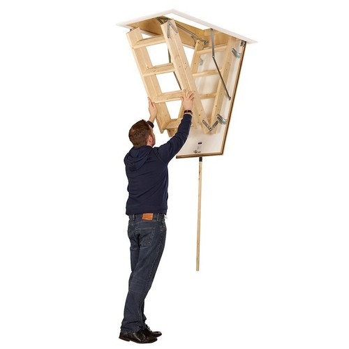 Loft Ladder EuroFold 3-Section TB Davies 2.8M Timber Insulated Sturdy Folding UK - Picture 5 of 6