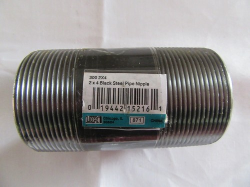 (Caja de 4) Pezón de tubo de acero negro LDR 300 2x4 - Imagen 1 de 3