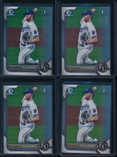Lot of (4) STEVEN ZOBAC 1st 2022 Bowman Chrome Draft KC ROYALS Rookie Card RC