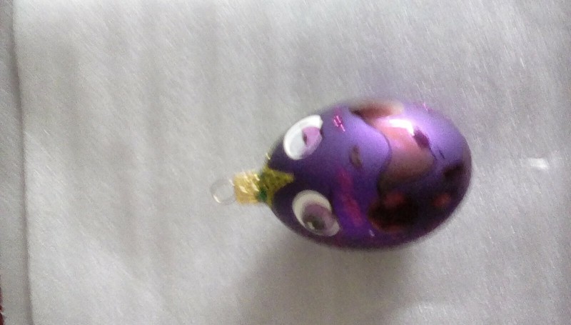Vintage Blown Glass Artist Signed Purple Christmas Tree Ornament!
