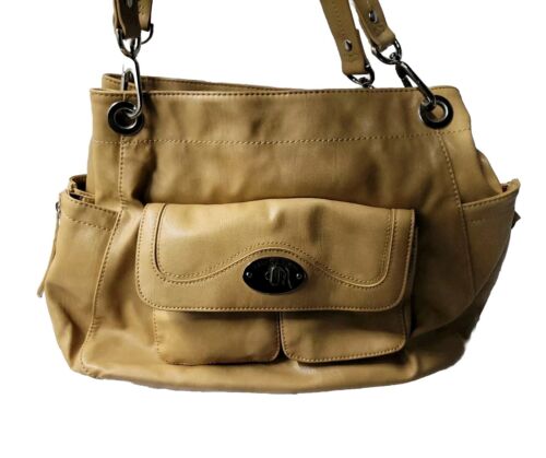 Franco Sarto Handbag Purse Tote Bag Umbrella Dark Brown Light Stitching Has Tag