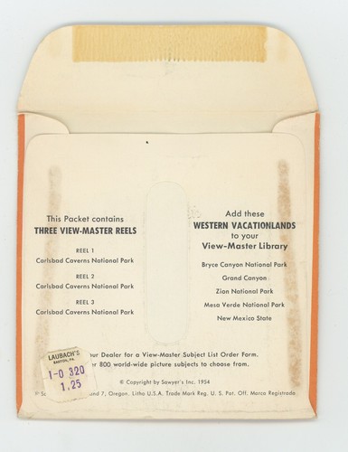 Carlsbad Caverns Neuf Mexico View-Master Paquet A-376 Bobines 251 252 253 Exc. - Photo 3 sur 3