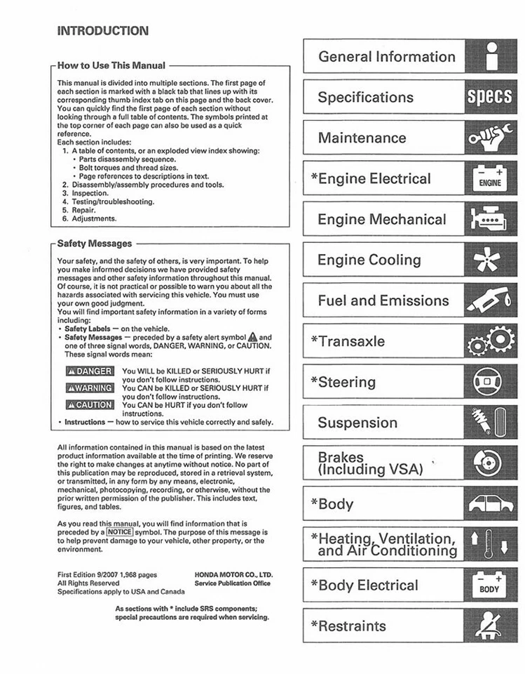 Honda S2000 2005 2006 2007 2008 manual de reparación de servicio de taller Foto 2 de 4