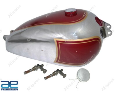 BSA A7 Kolben 500 Gas Kraftstofftank Star Twin Gold Flash + Kappe + Wasserhahn