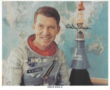 WALLY SCHIRRA SIGNED 8x10 RARE NASA LITHOGRAPH UACC & AFTAL AUTOGRAPH APOLLO 7