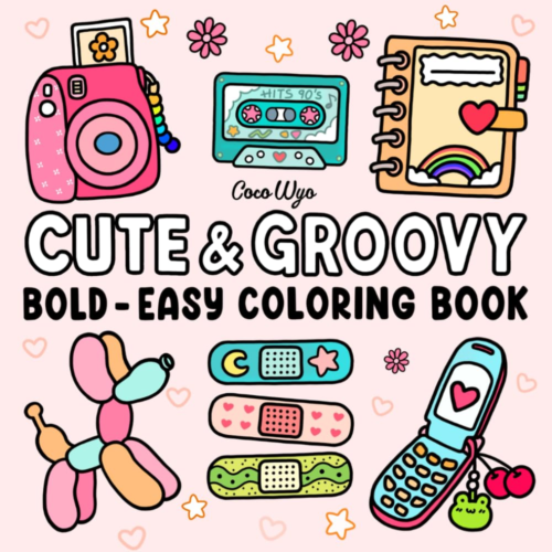Cute & Groovy: Coloring Book for Adults and Kids, Bold and Easy, Simple and Big - Picture 11 of 12