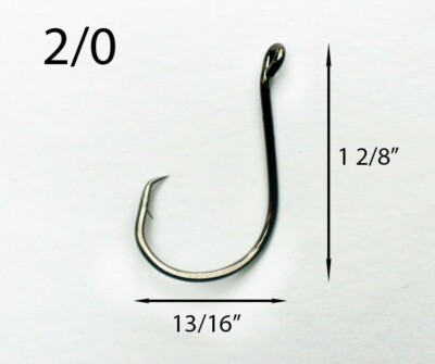 PACK OF 1000 BULK Size 2/0 TACKLEWORKS Offset Circle Fishing Hooks 7384