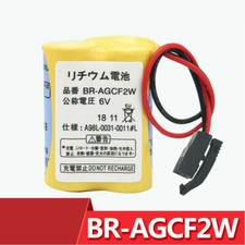 New BR-AGCF2W 6V 2200mAh PLC Fanuc System Battery A98L-0031-0011 w/ Black Plug