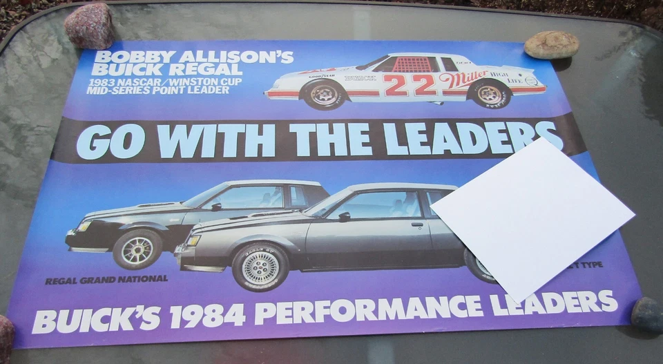 1984 Buick Regal Grand National Regal T-Type Bobby Allison Buick Showroom Poster - Image 4 of 4