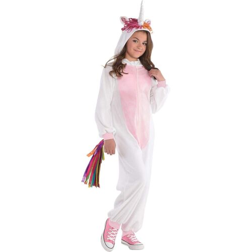 amscan Girls Zipster Unicorn Onepiece Costume - Large (12-14), Multicolor - Picture 1 of 3