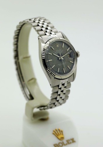 Vintage Men's Rolex Datejust Non-Quick 1601 36mm Royal Blue Stick S/S Watch #W2 - Picture 4 of 11