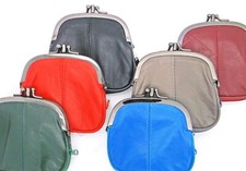 Leder Damen Geldbörse Geldbeutel Knipsbörse Bügelbörse Klippverschluss