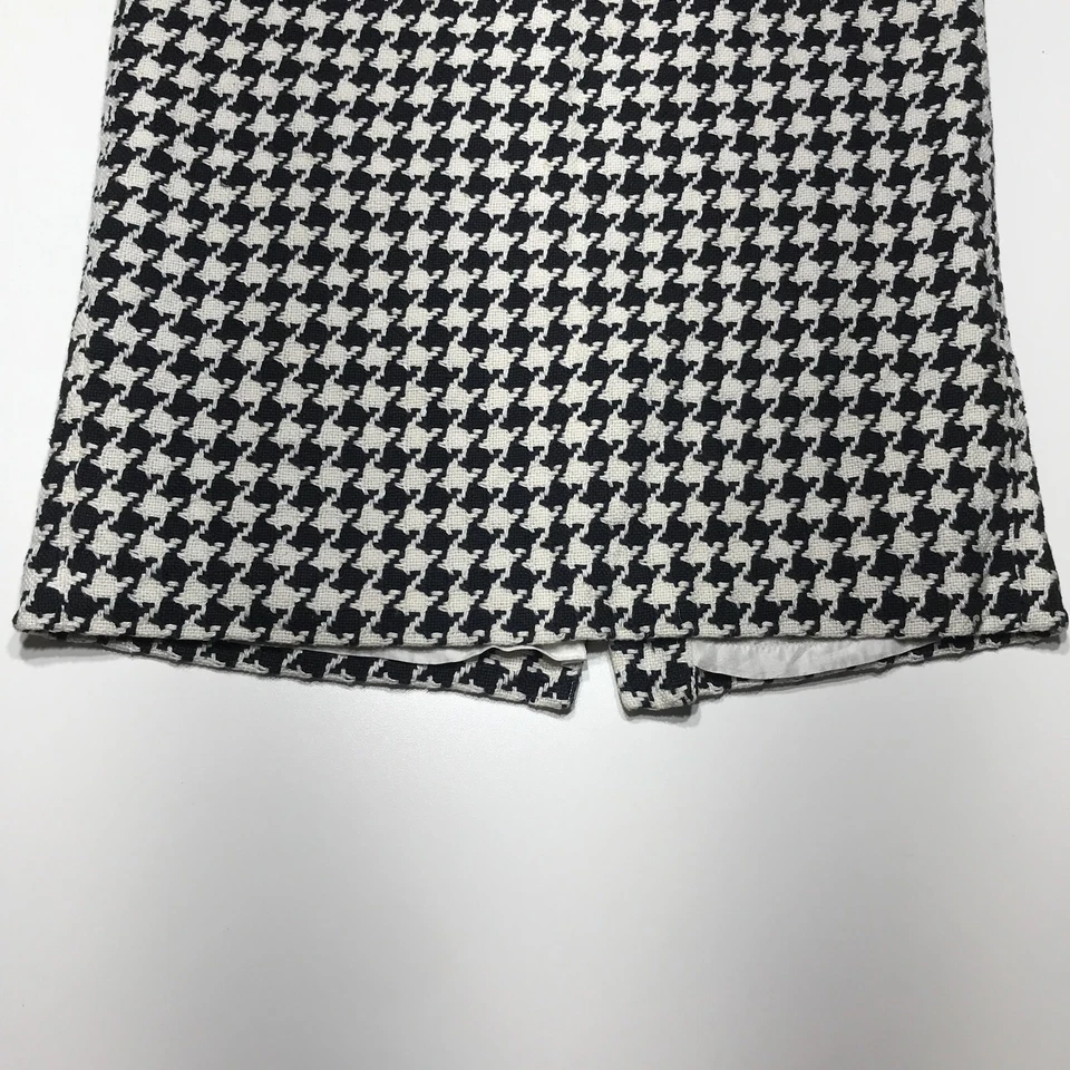 Юбка женская Dana Buchman размер 6 черная белая тканая гончая карандаш хлопок лен - Изображение 4 из 4