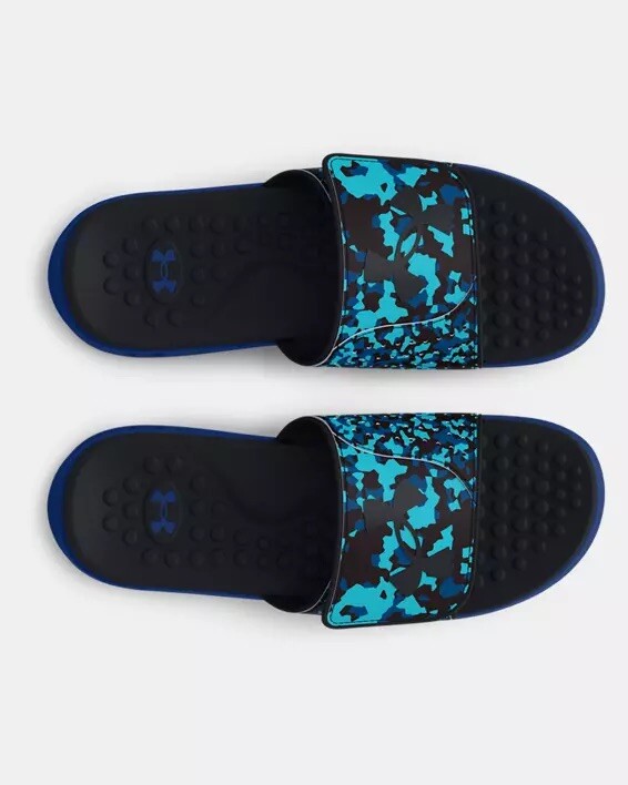 Under Armour Mens Blue Slip On Camo Slide Sandals Shoes Size  display picture 1