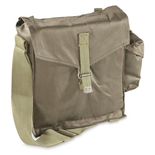 Polish Canvas Gas Mask BAG, Surplus Military Item, Cool shoulder bag, w/ Pocket