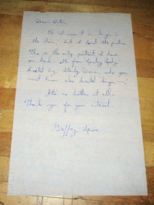 Geoffrey Lewis Signed Letter - Famed Actor, Every Which Way but Loose