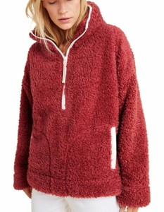maroon sherpa pullover