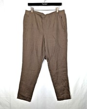 J.Jill Love 100 Linen Pull On Straight Leg Womens Pants Stretch Waist Sz 36"