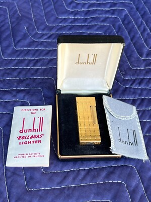 VINTAGE DUNHILL ROLLAGAS CIGERET LIGHTIER WITH BOX, COVER & PAPER