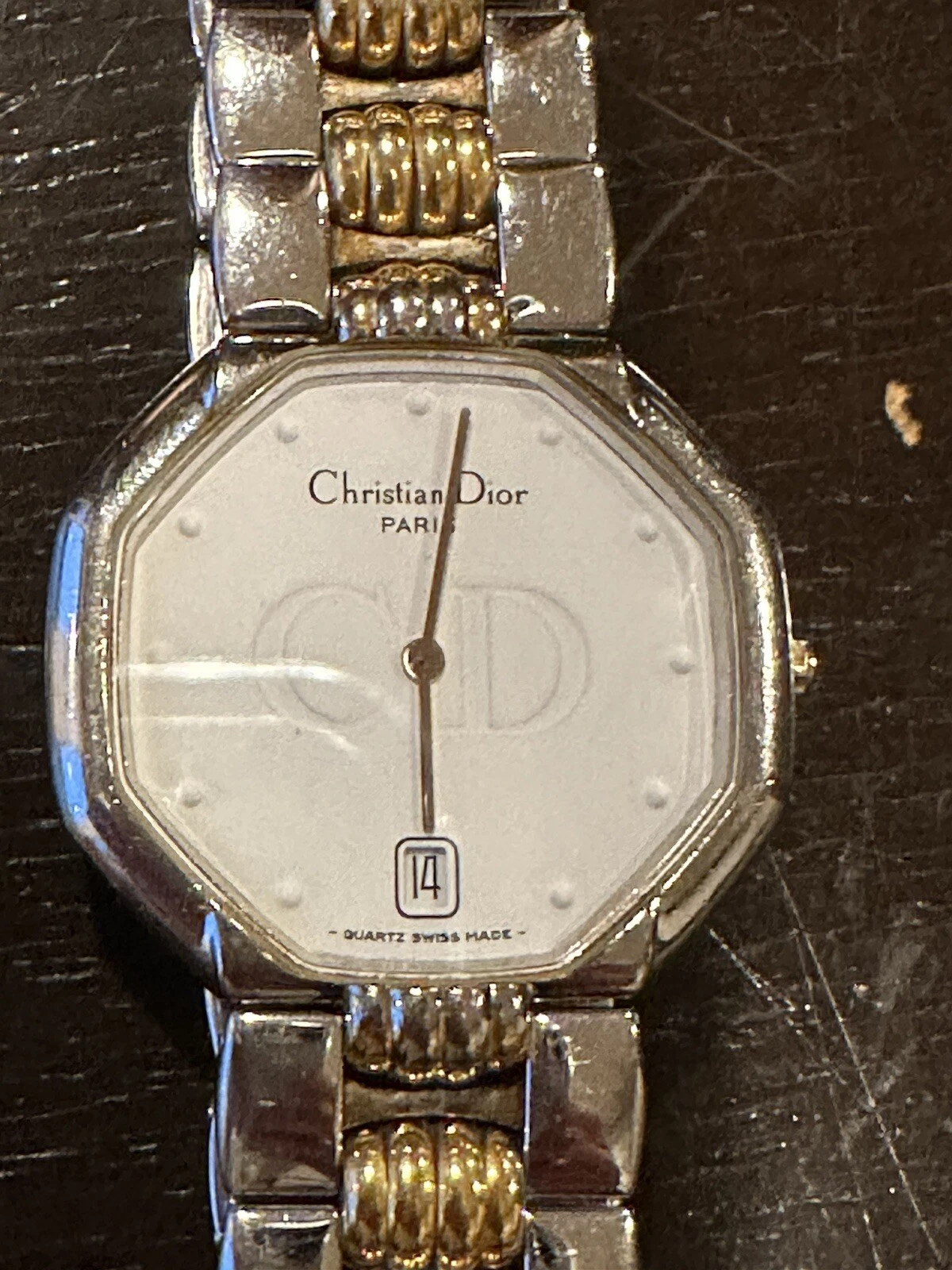 Montre Christian Dior femme 2 tons or et argent