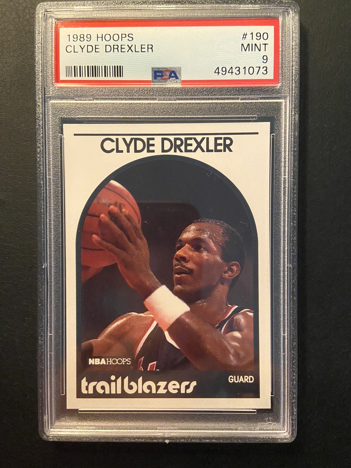 1989 Hoops #190 CLYDE DREXLER PSA 9 Mint Portland Trailblazers HOF