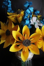 Paper flowers arrangement flowers sunflowers home office event decor handmade