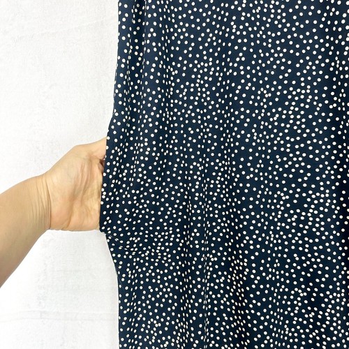J Jill Wearever Midi Dress Size Large Petite New Sleeveless Polka Dot Navy Blue - Picture 4 of 8