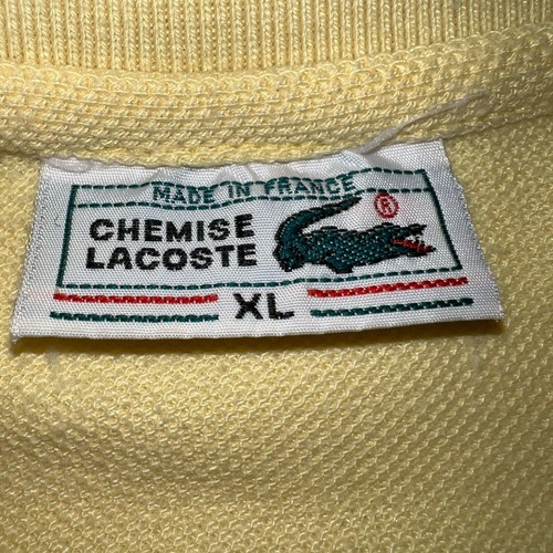 Negligee Lacoste Poloshirt Herren Vintage 100% Baumwolle Piqué Logo X-Large Gelb - Bild 8 von 16