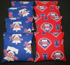 PHILADELPHIA PHILLIES CORNHOLE BEAN BAGS 8 ACA Reg made w TEAM Fabric
