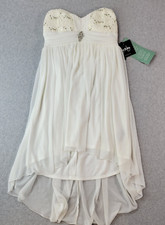 By By Dress Prom/Party/Wedding Short White Lace Top Irregular Hem Womens 5 NWT