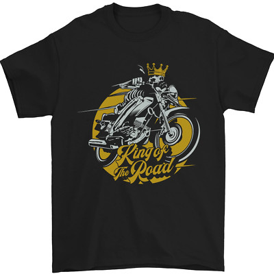 King of the Road Biker Motorrad Motorbike Herren T-Shirt 100% Baumwolle