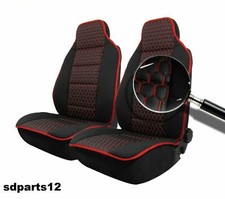 Für BMW Skoda Bezüge Auto Schwarz Sitz Kabel Rot Leder Stoff Luxus