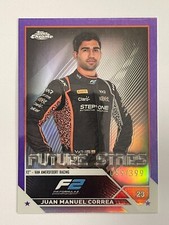 2023 Topps Chrome Formula 1 F1 F2 Juan Manuel Correa Purple Refractor /399 #91