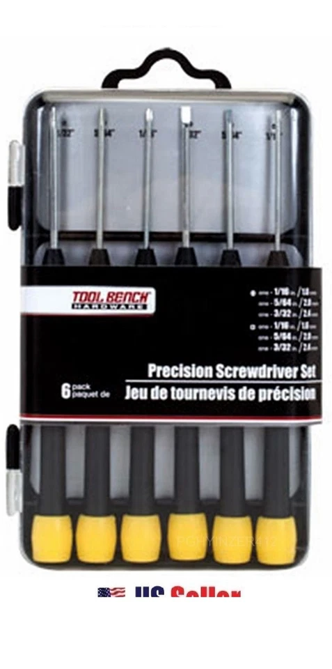 Precision SCREWDRIVER SET 6 piece KIT 3 slotted + 3 phillips small Mini - Image 3 of 4