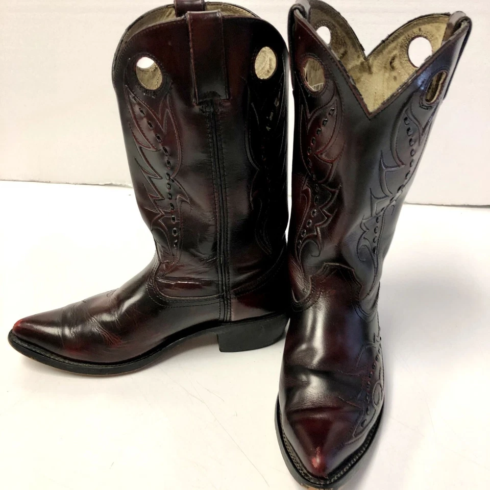 De Colección Durango Negro CEREZA Dragón Cuero Vaquero WESTERN BUCKAROO Botas Llama 9 Foto 4 de 4