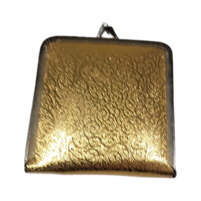 Vintage Gold Leather Wallet Case Pouch Double Mirror 70's/80's / 3