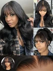 UNice Malaysian Bye Bye Knots Lace Front Fluffy Loose Body Wave Curtain Bang Wig