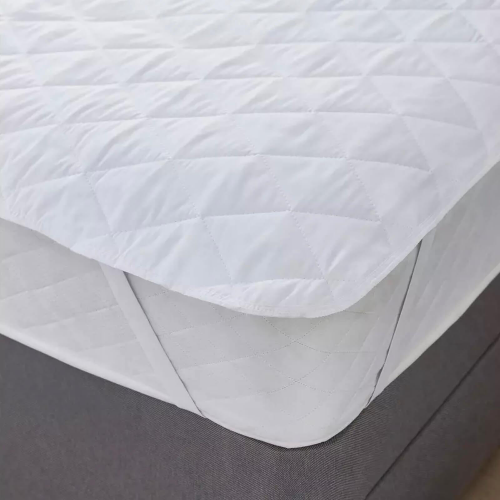 Silentnight Bounceback Mattress Protector Topper White Easy Fit Quilted